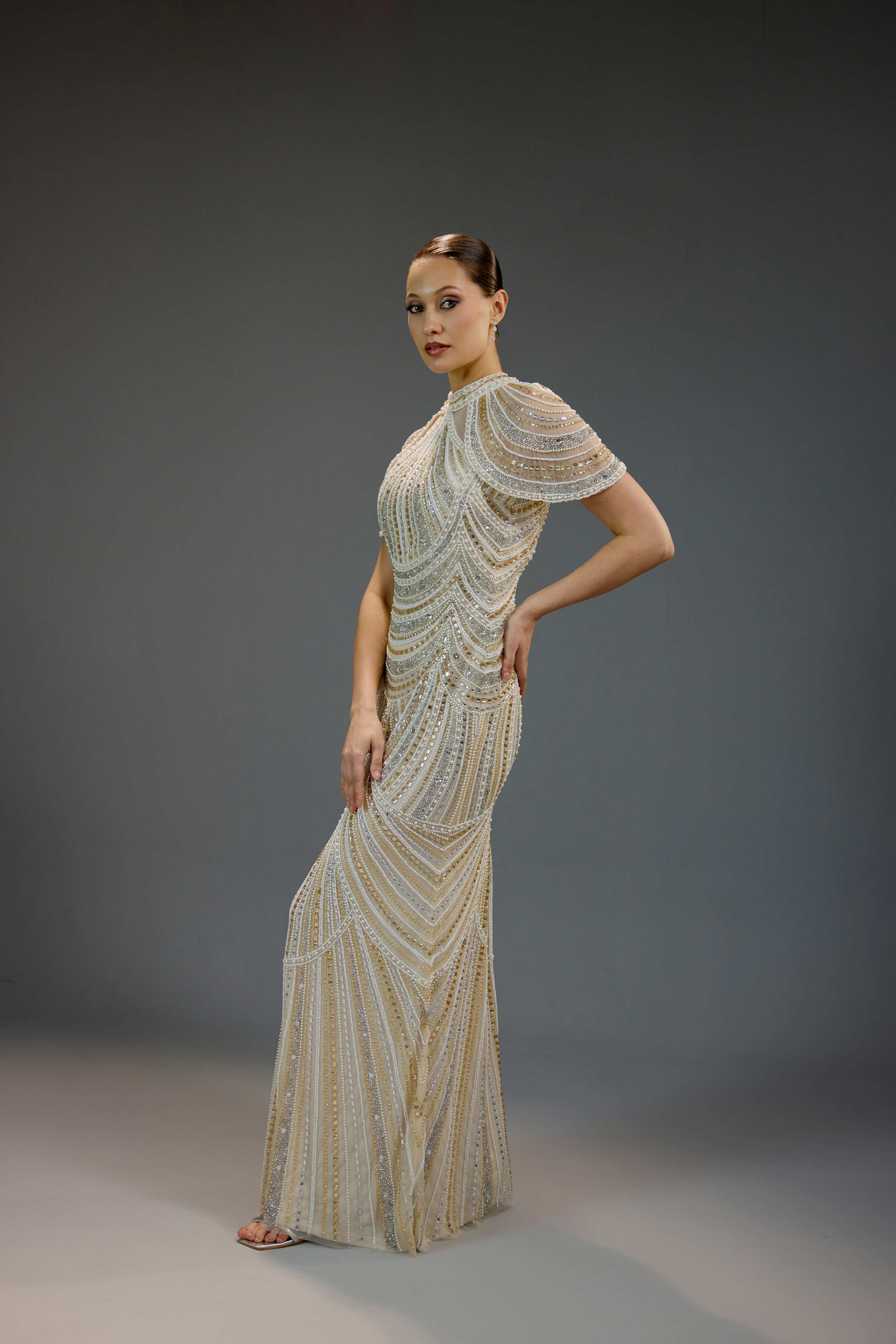 Celestial Hand-Beaded Gala Gown