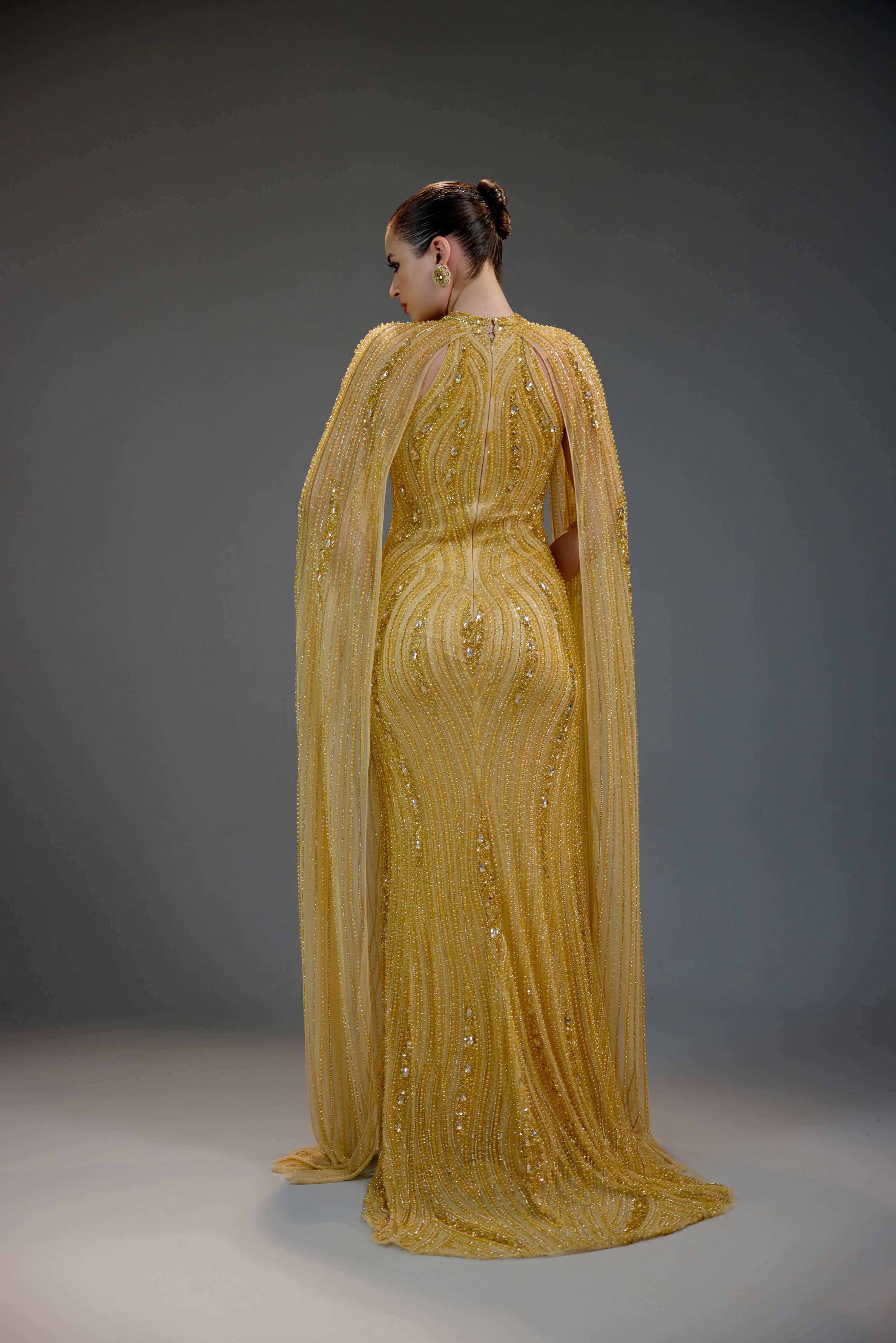 Champagne All-Over Sequin Maxi Dress