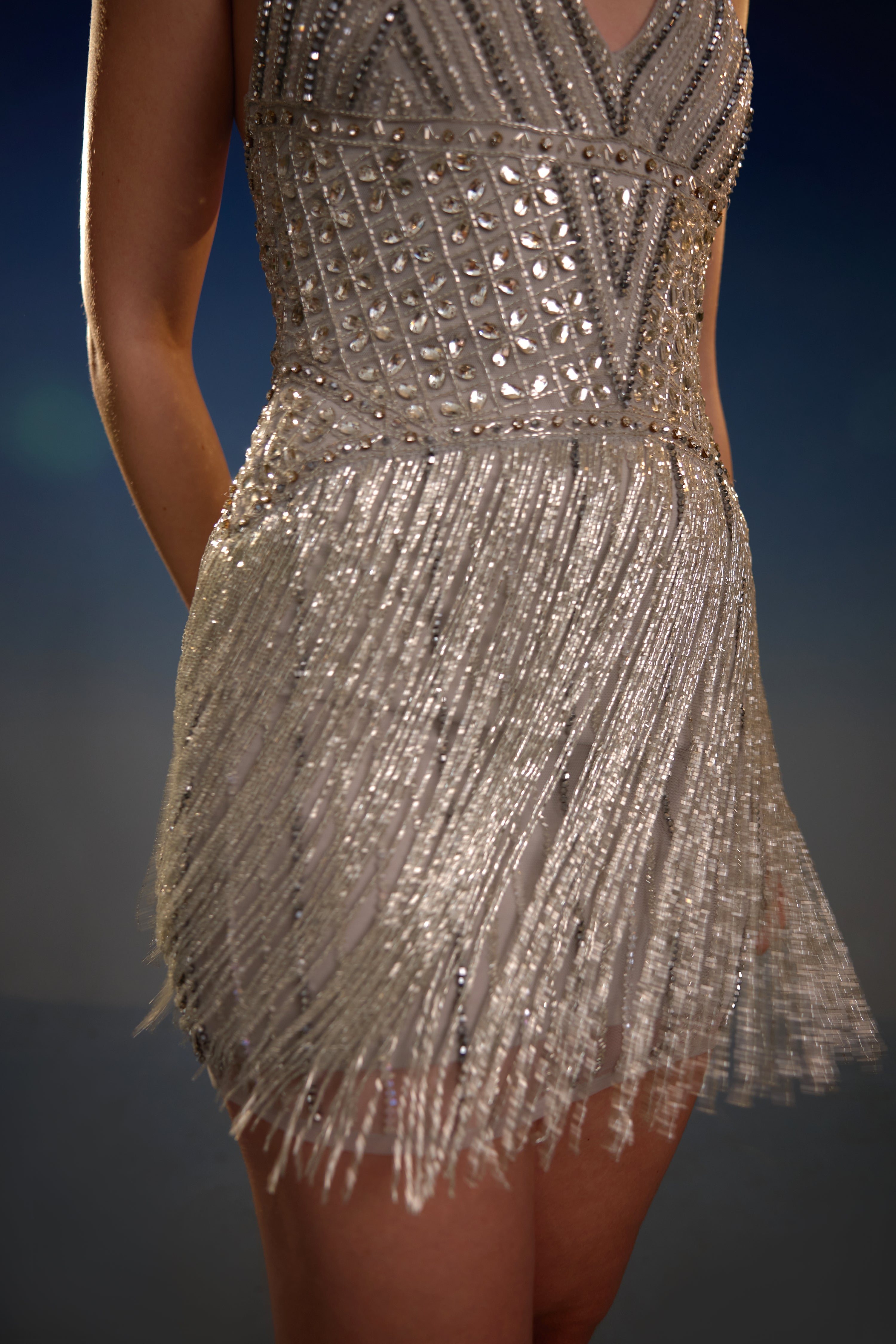 Gold Sequin Column Mini Dress