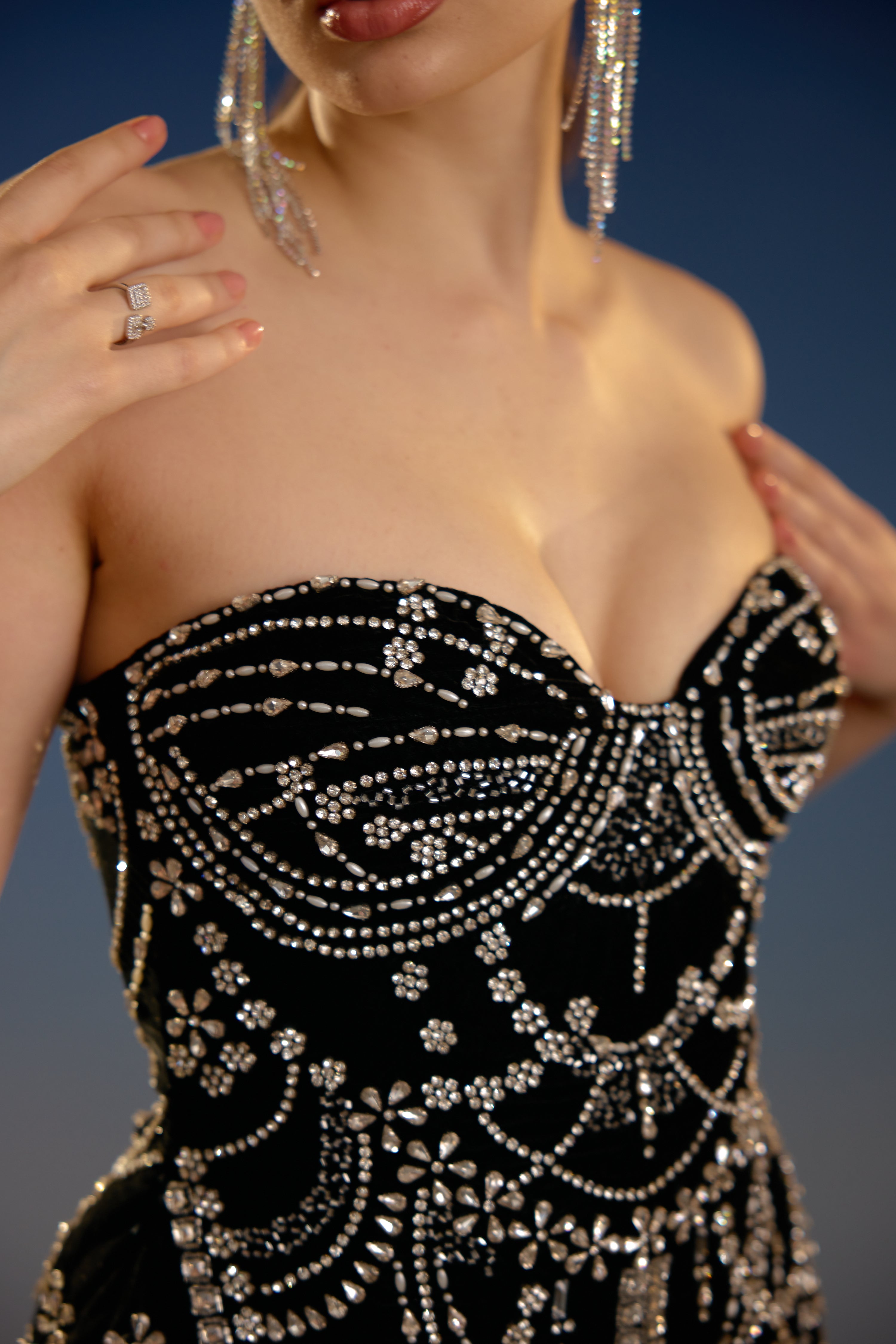 Stellar Noir Peplum Glamour
