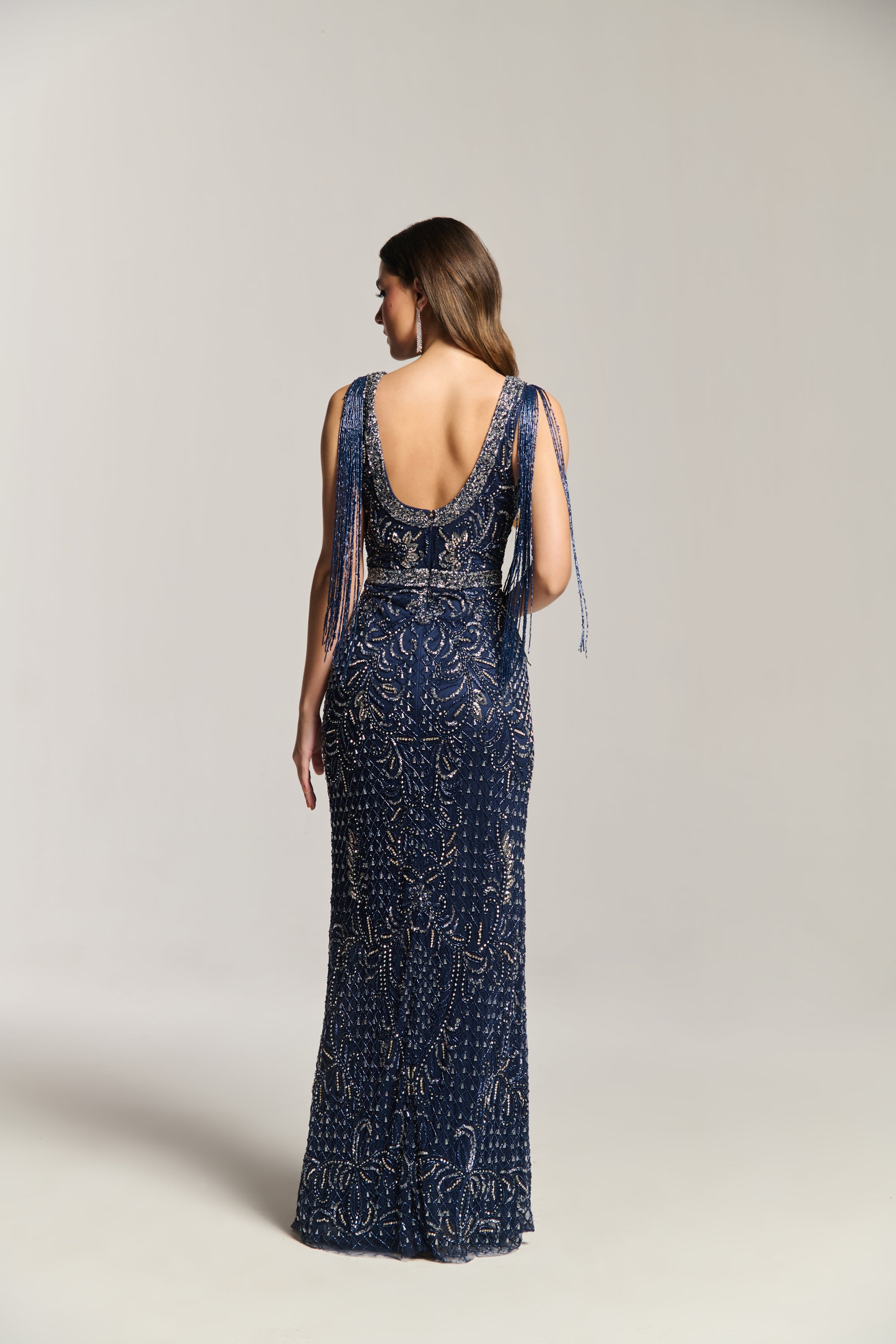 Navy Luxe Check Dress