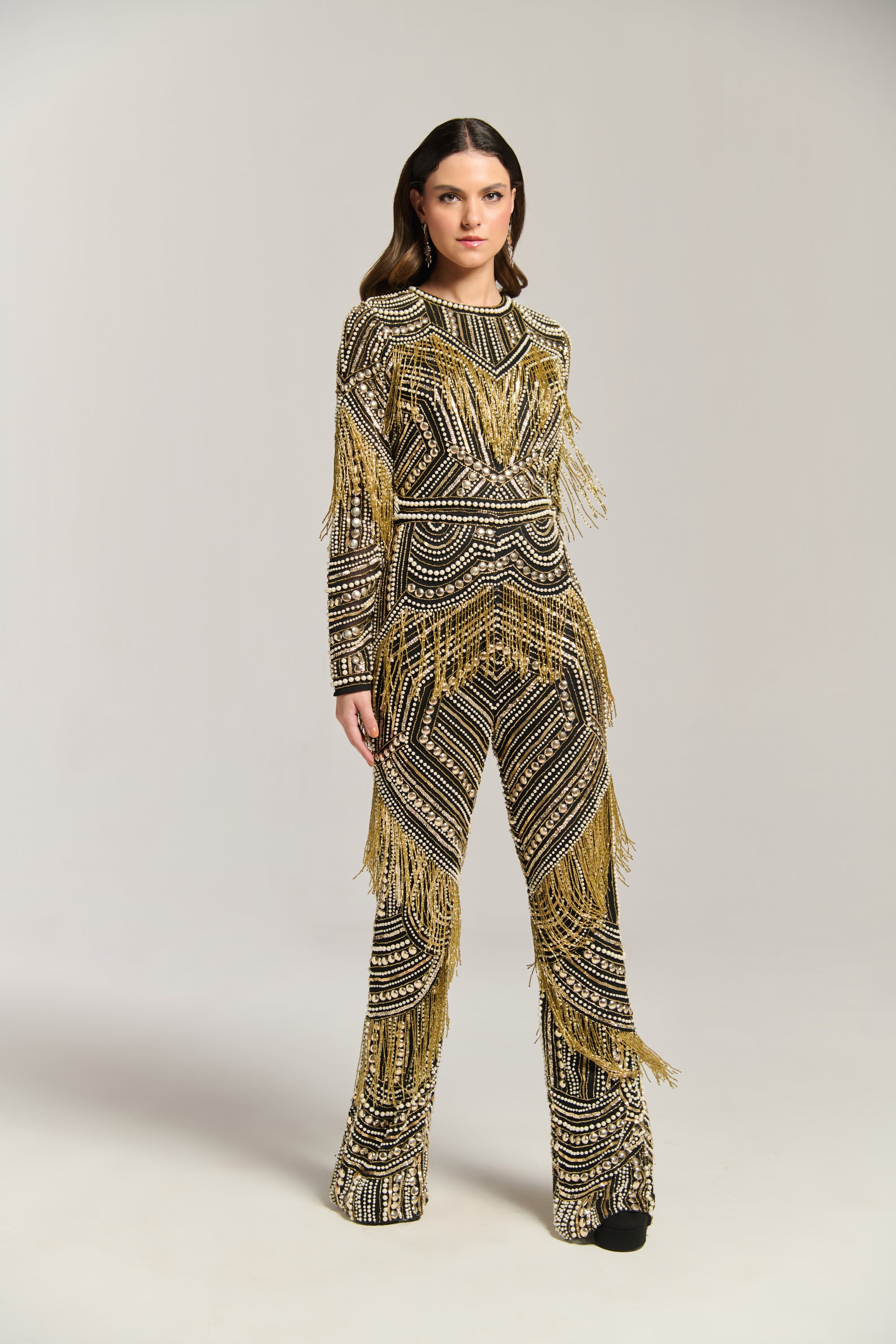 Golden Fringe Jumpsuit