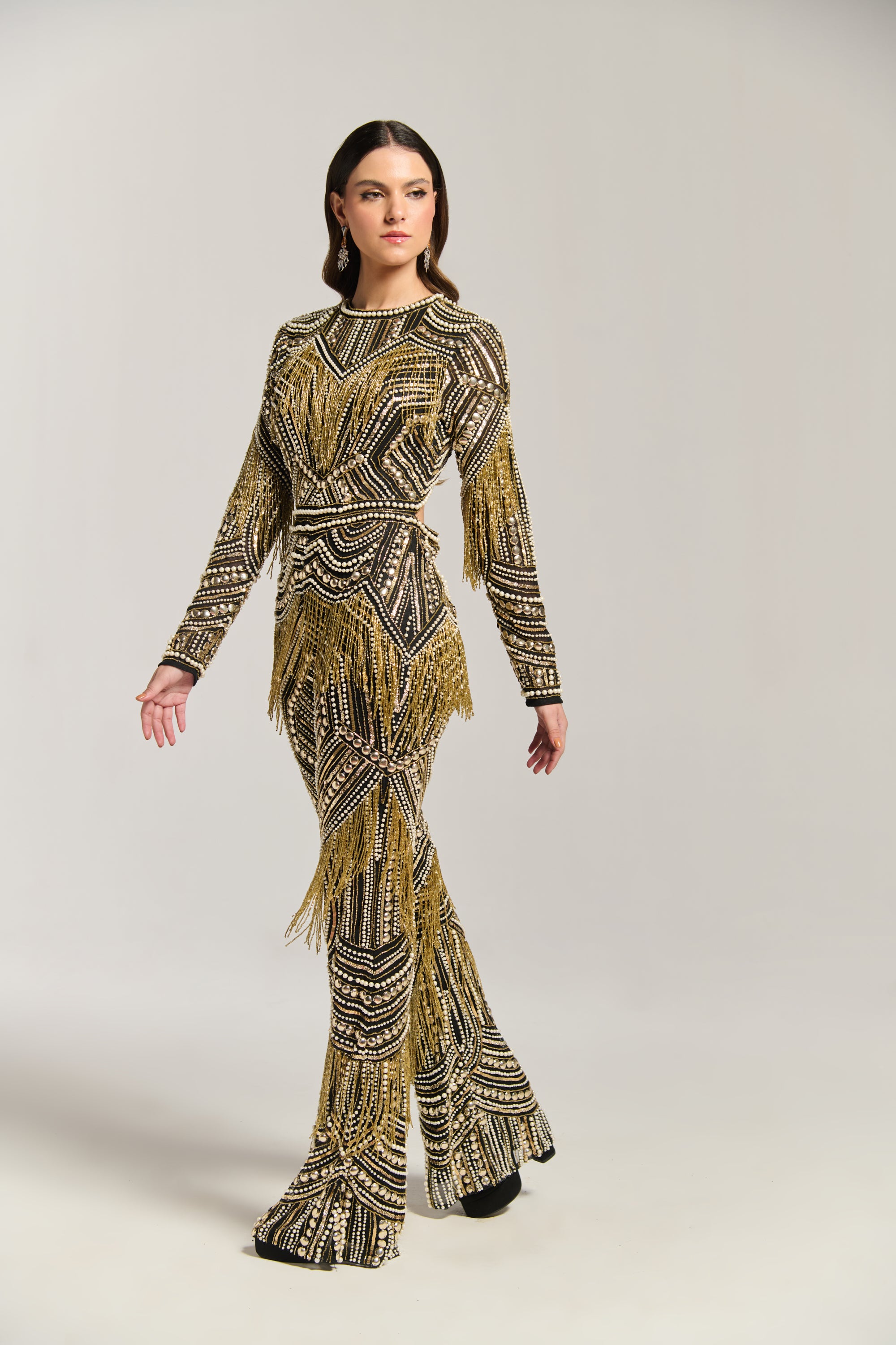 Golden Fringe Jumpsuit
