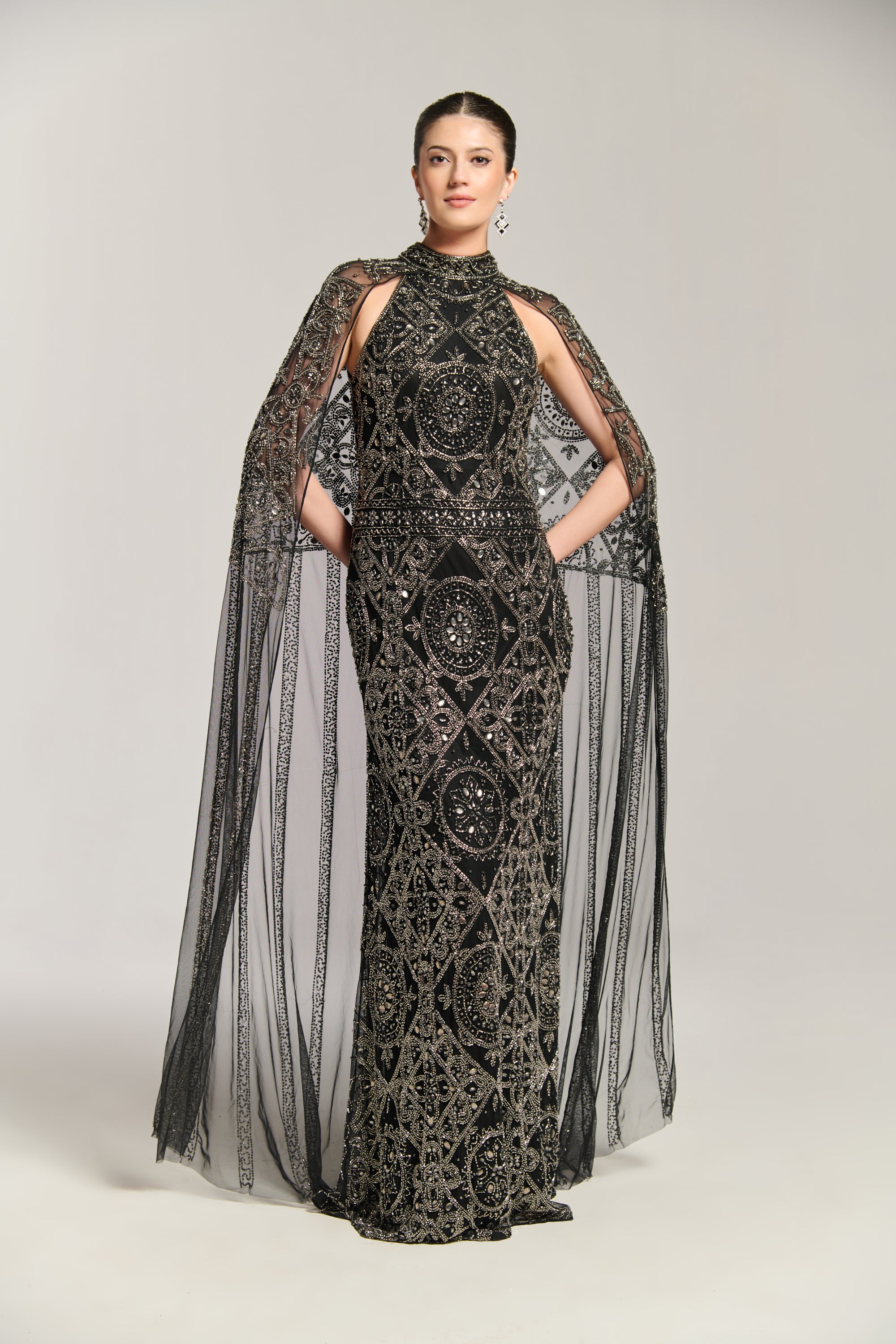 stardust and glitter dresses Stardust Black | Black Celestial Dress | Magical Star Wedding Dress | Dreamy Star Moon Wedding Dress