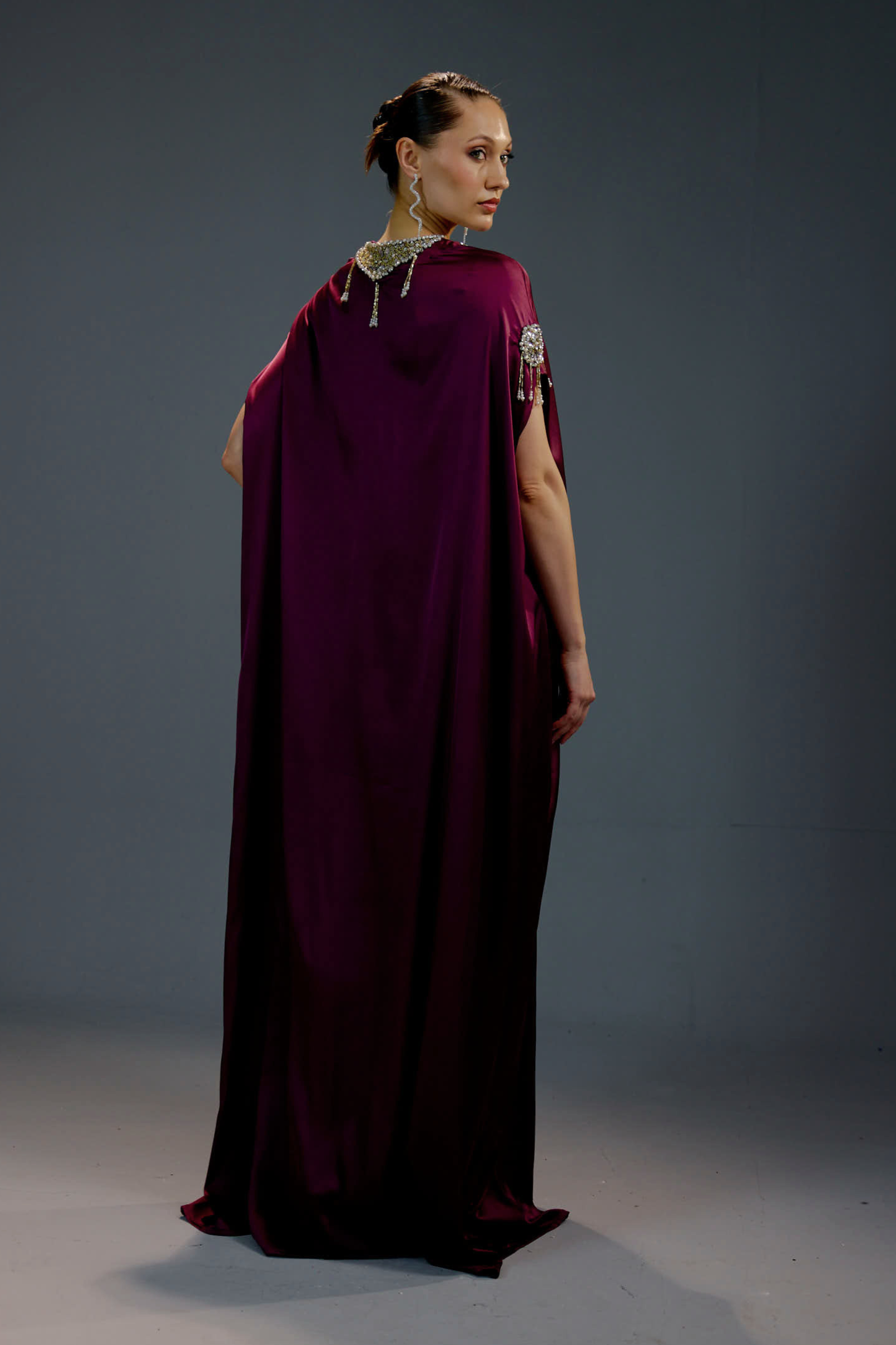 Royal Amethyst Embellished Kaftan