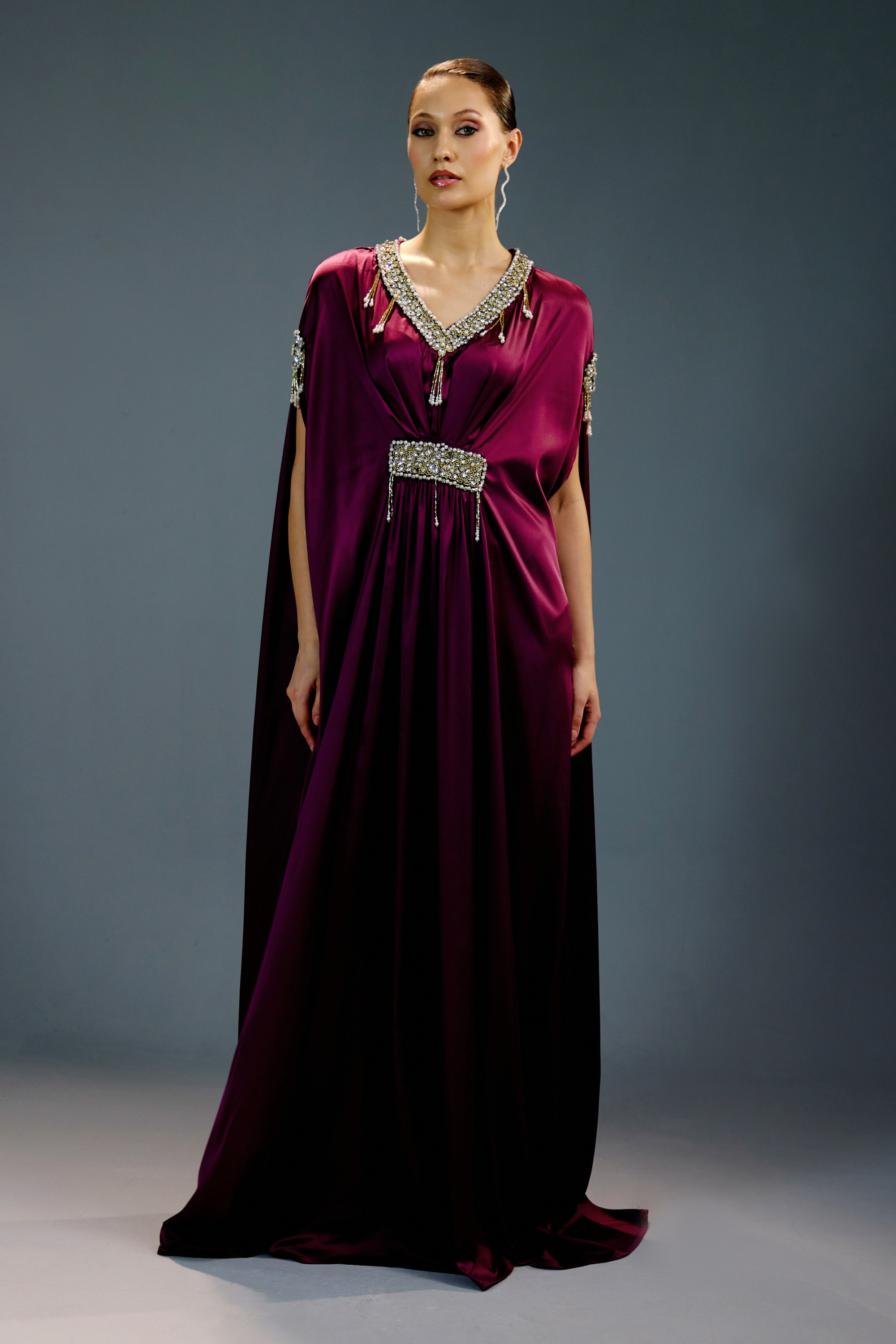 Royal Amethyst Embellished Kaftan