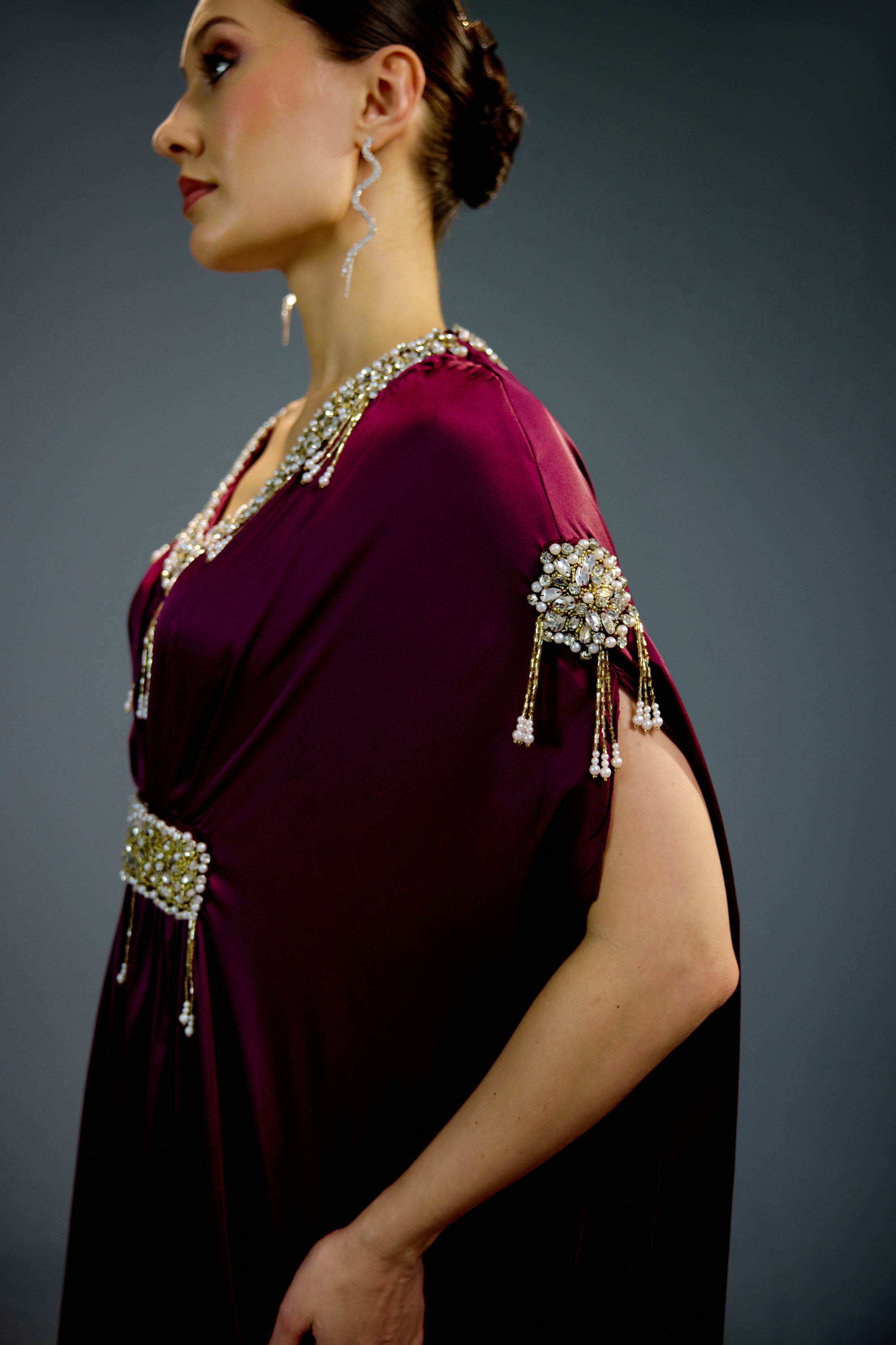 Royal Amethyst Embellished Kaftan