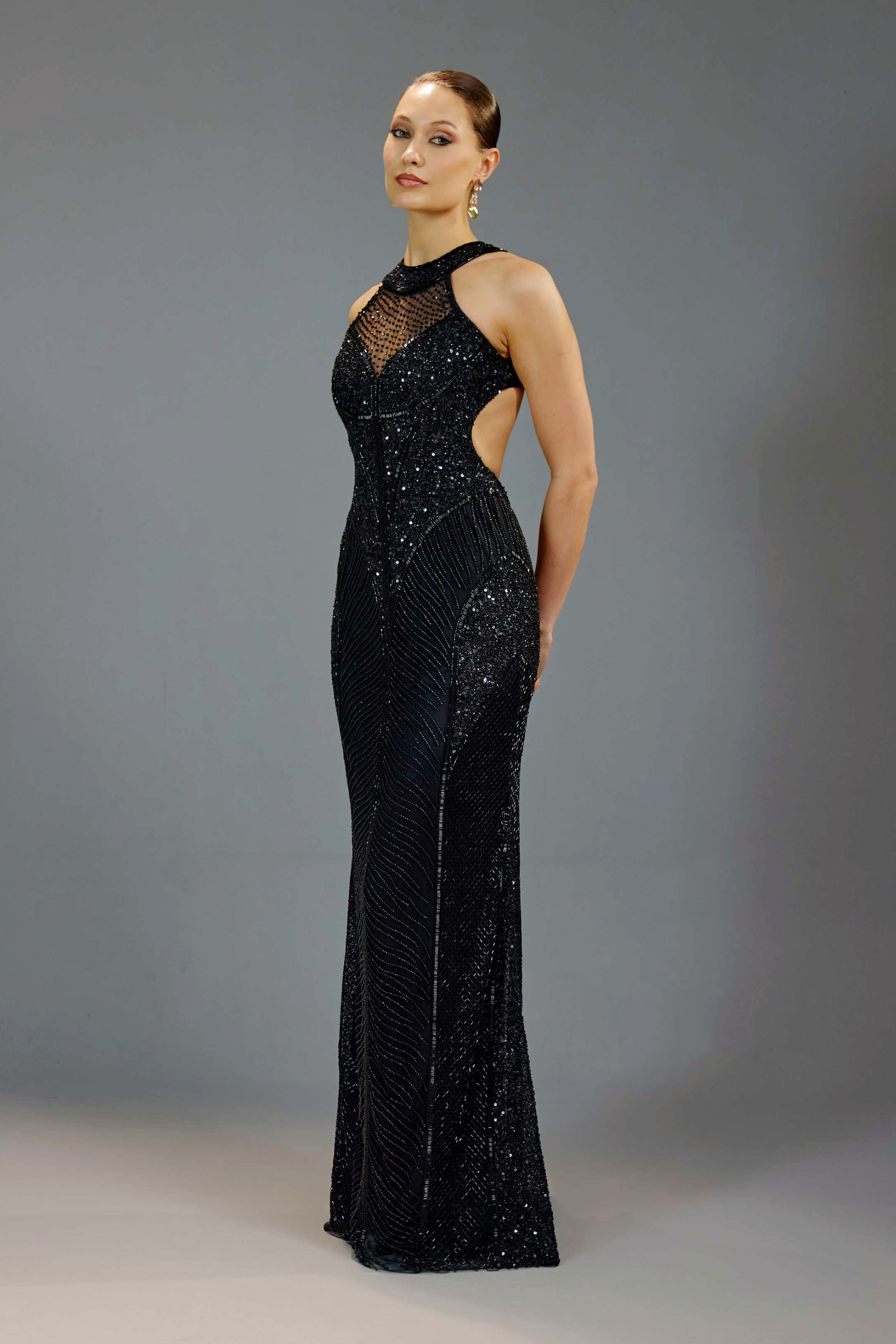 Black Halter Maxi Dress