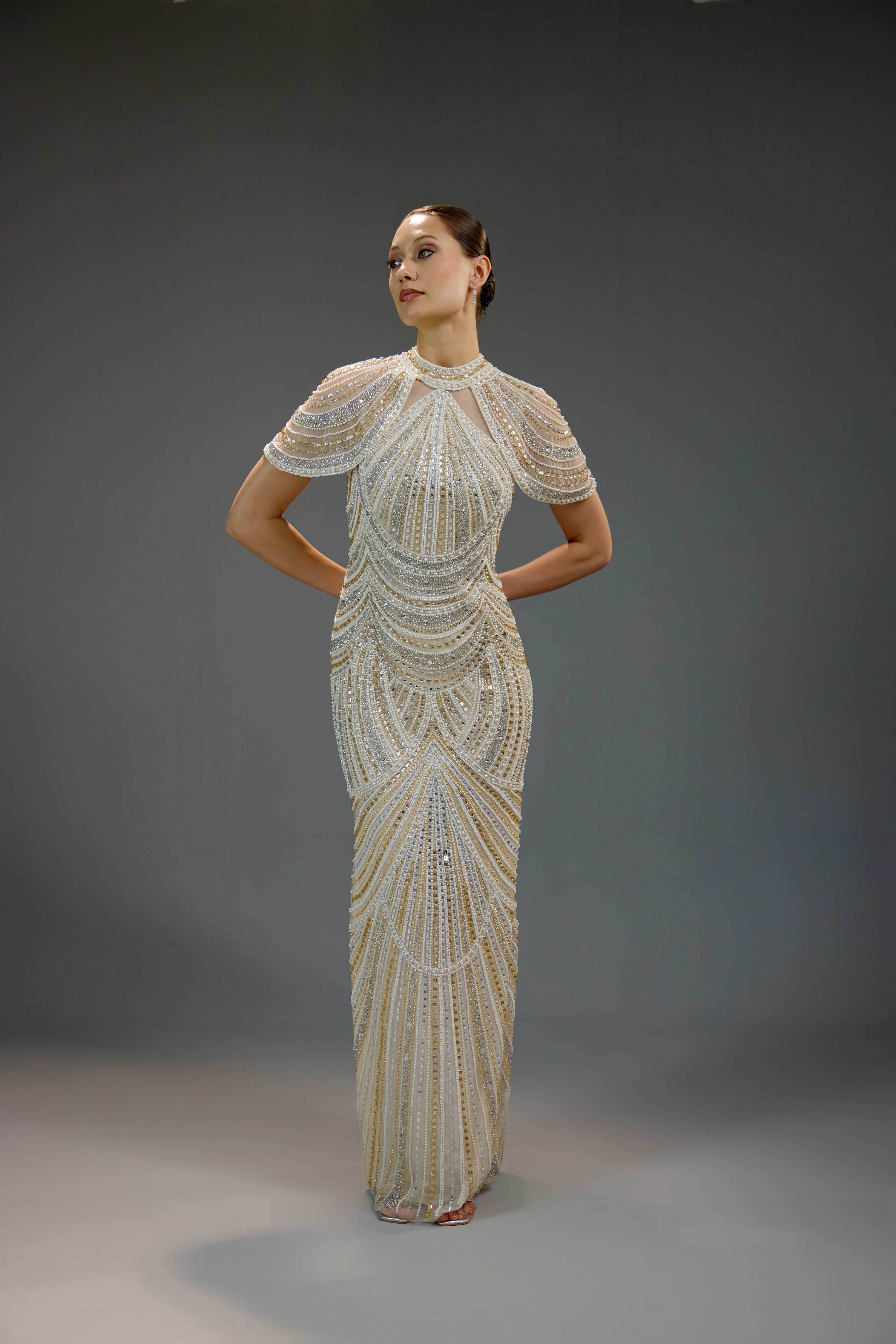 Celestial Hand-Beaded Gala Gown