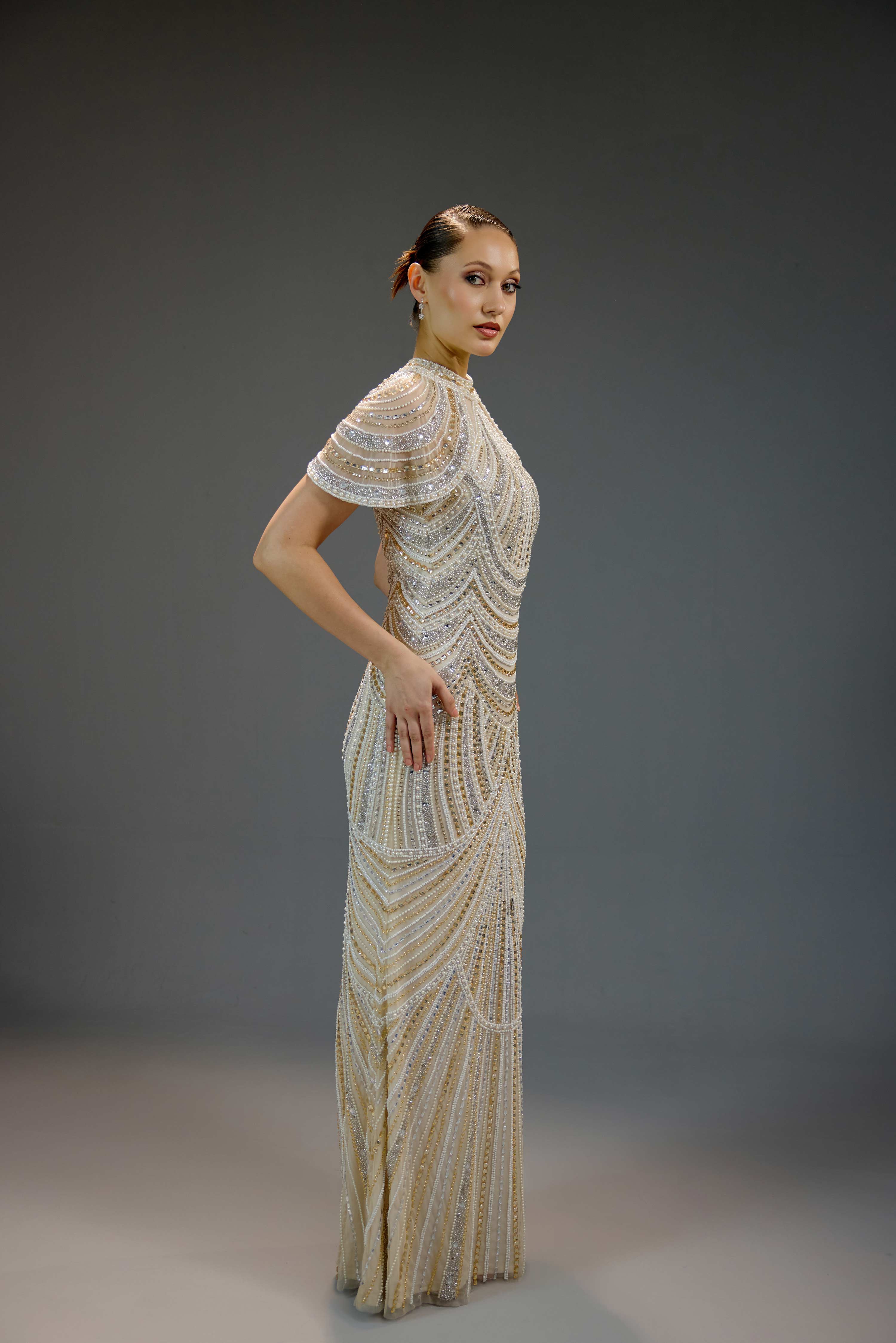 Celestial Hand-Beaded Gala Gown