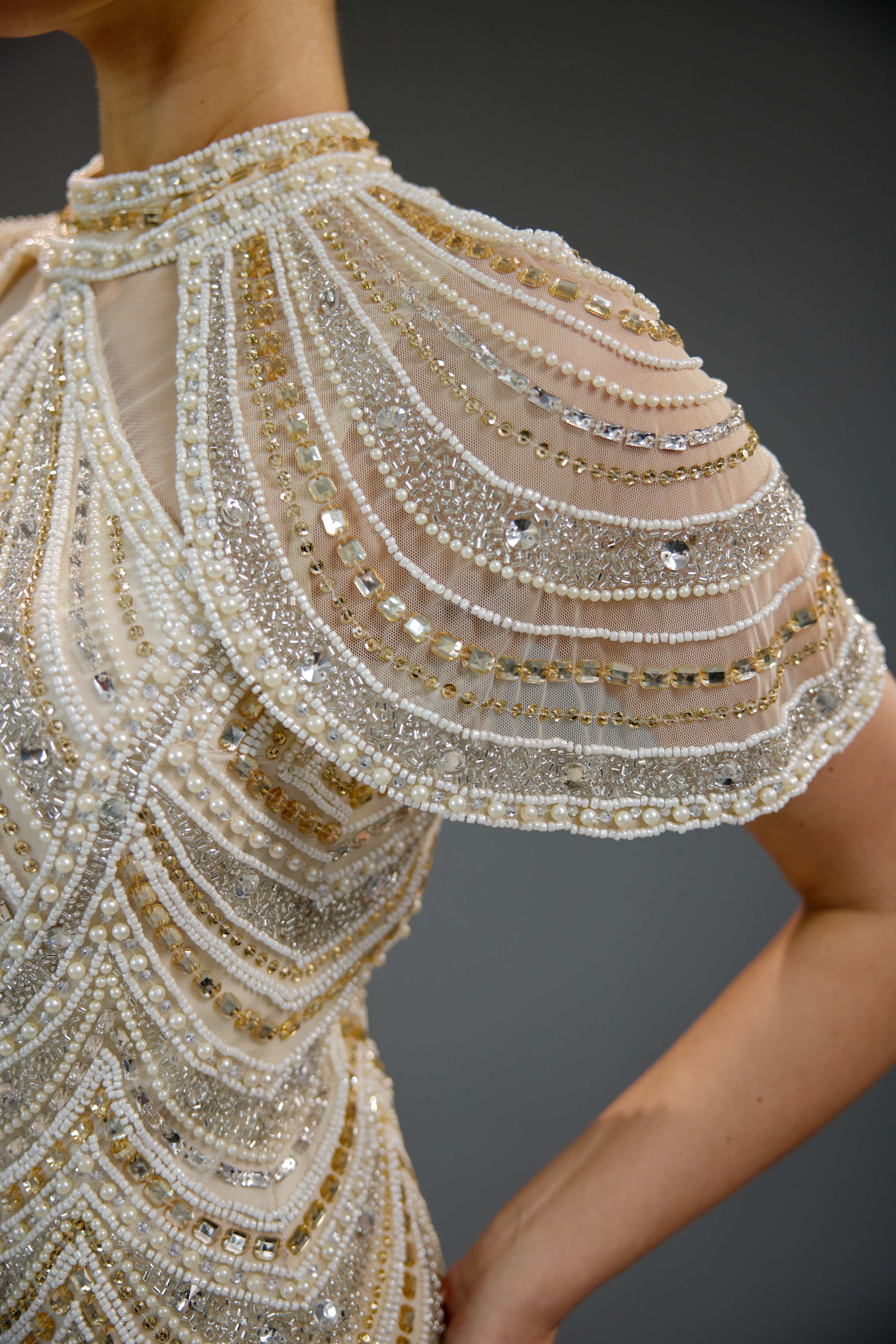 Celestial Hand-Beaded Gala Gown