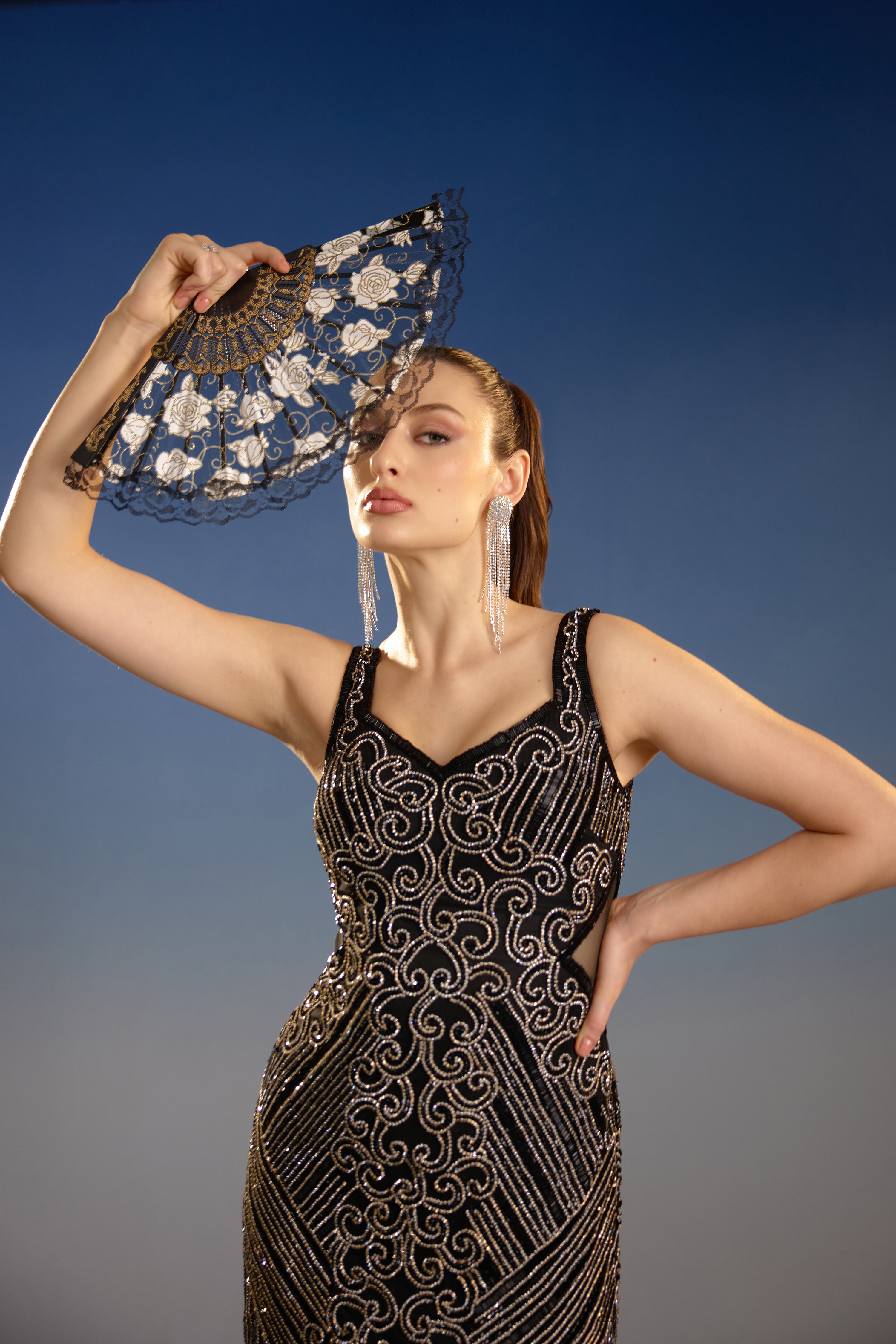 Black Sleeveless Sequin Mini Dress