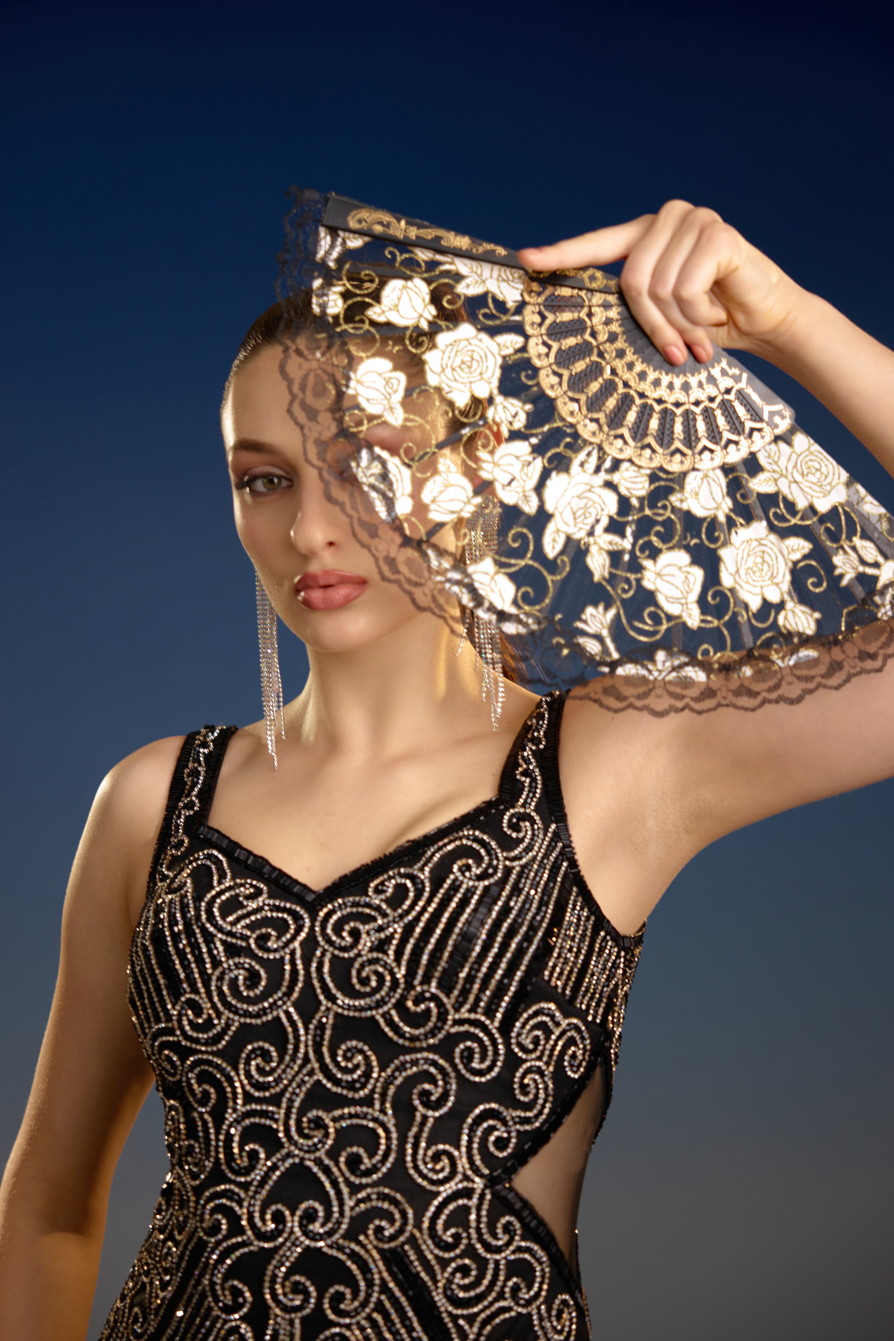 Black Sleeveless Sequin Mini Dress