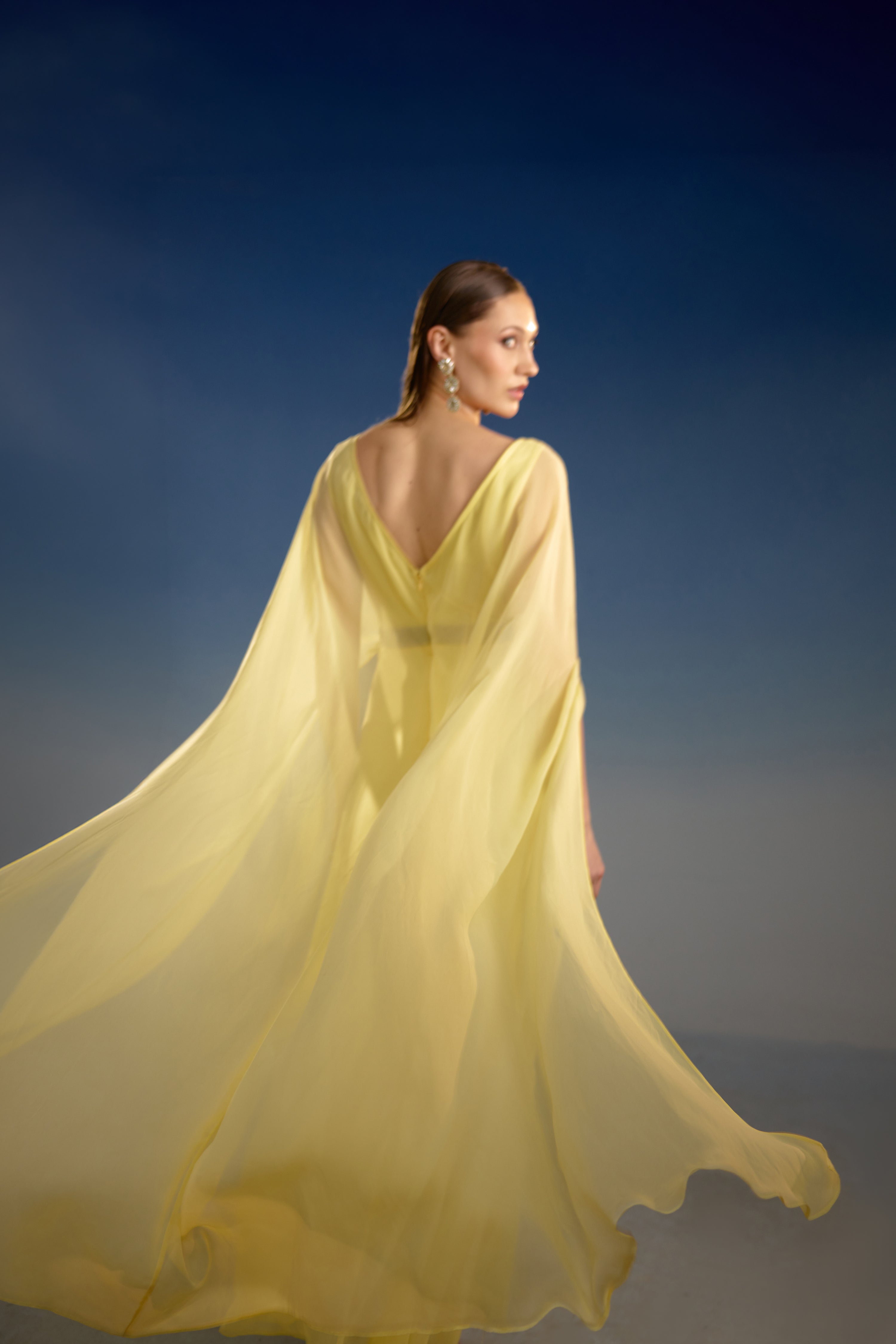 Ethereal Aurelian Drape maxi dress