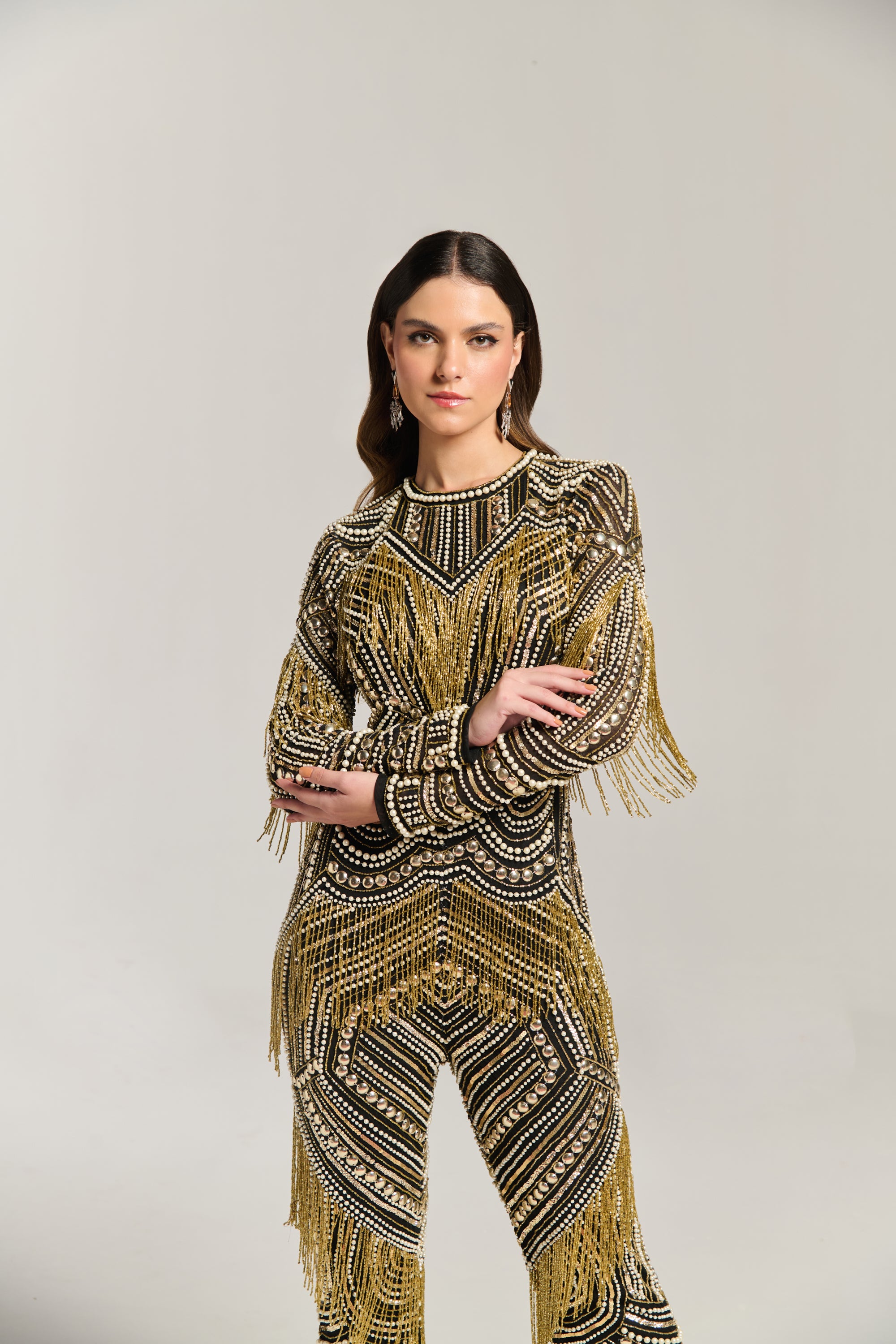 Golden Fringe Jumpsuit
