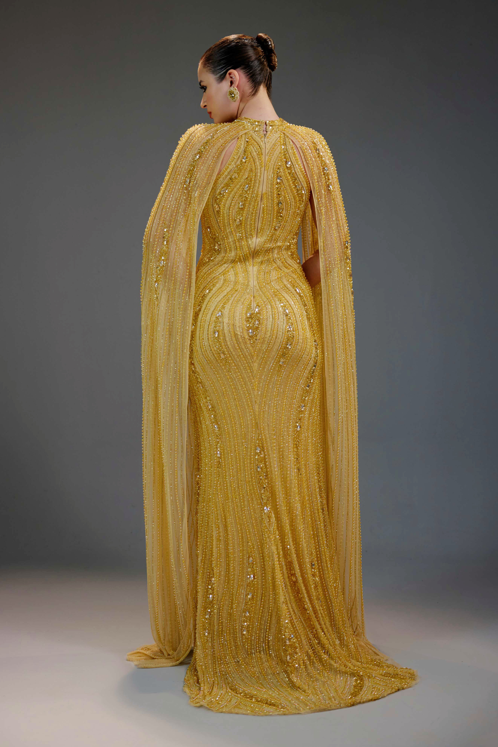 Champagne All-Over Sequin Maxi Dress