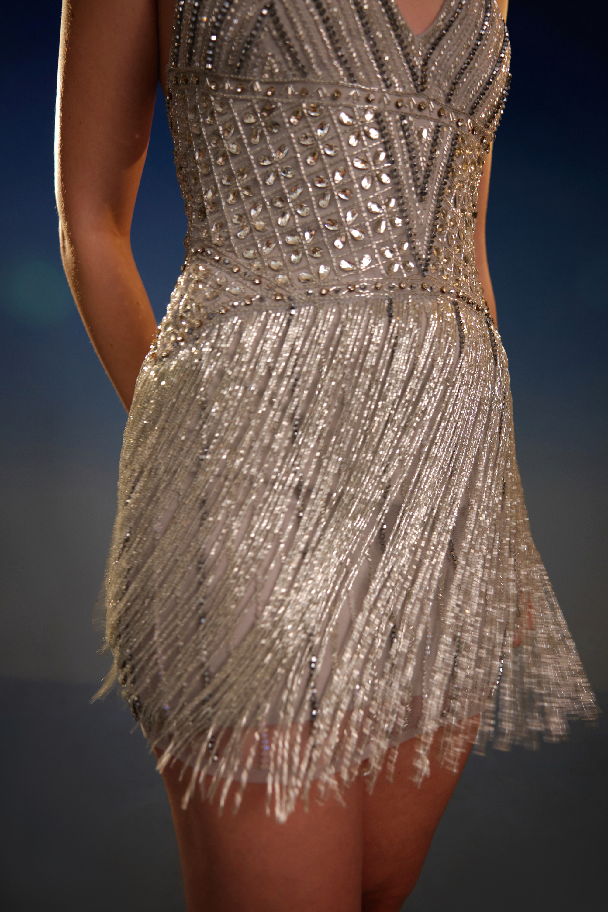 Gold Sequin Column Mini Dress