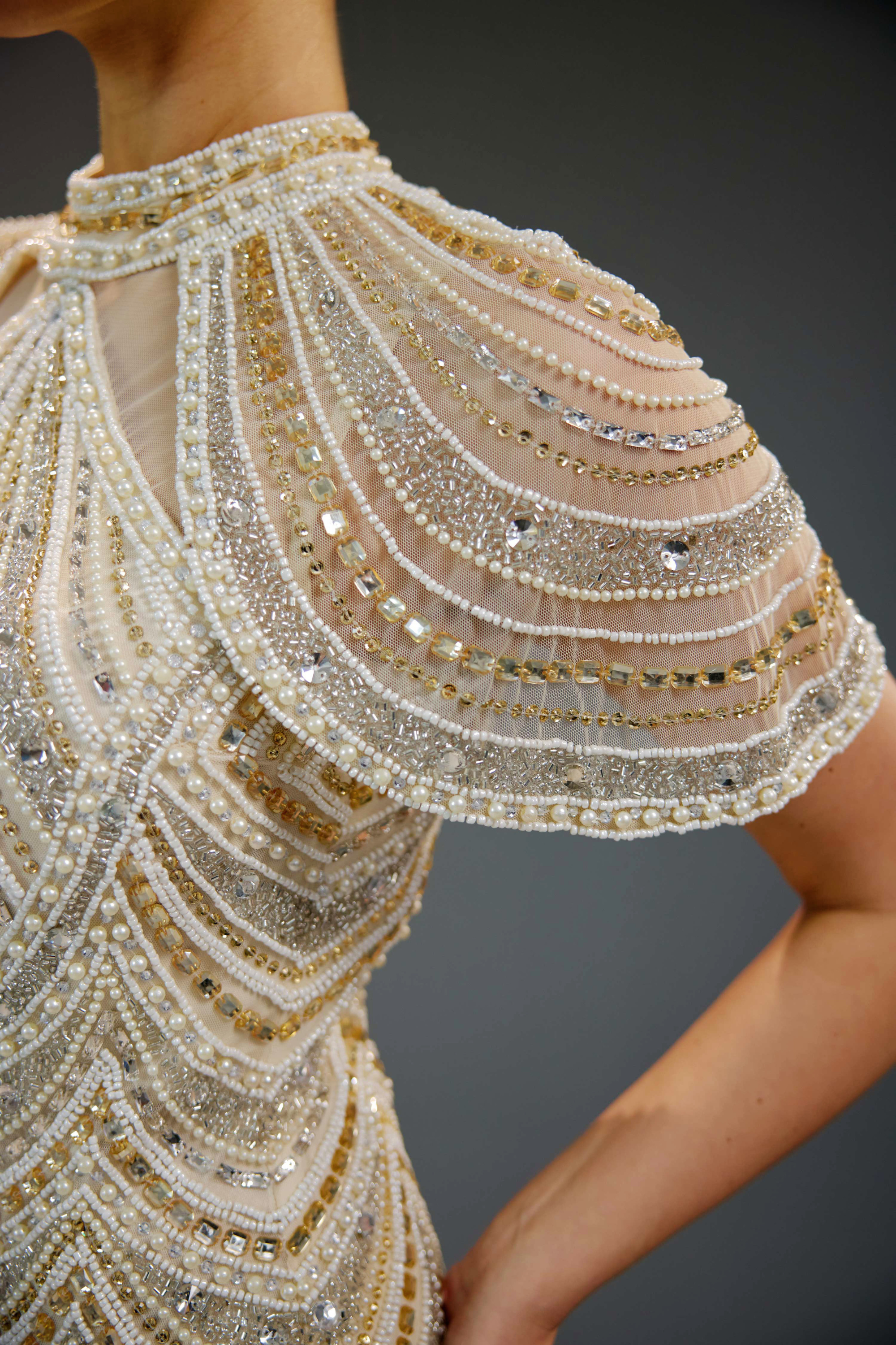 Celestial Hand-Beaded Gala Gown
