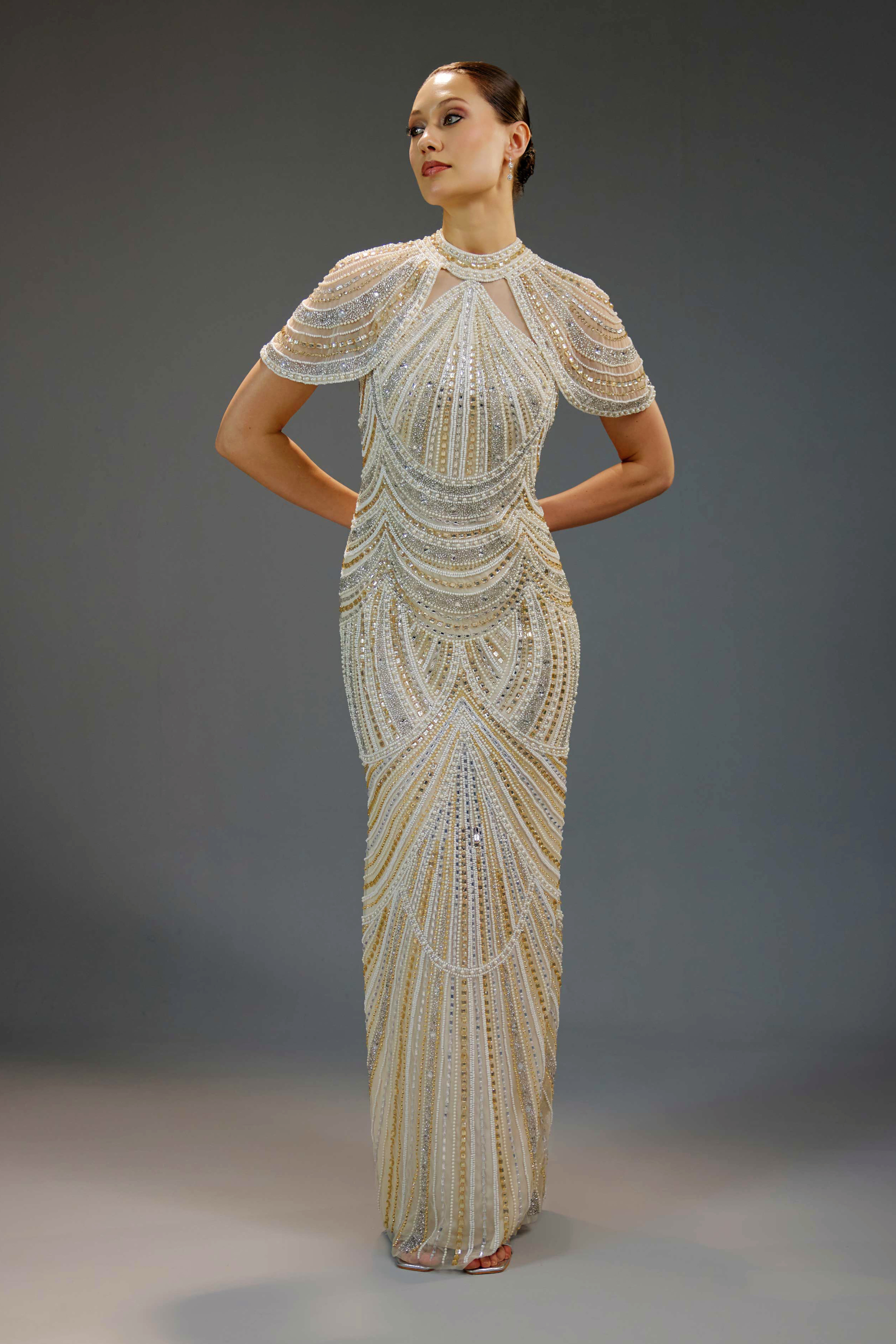 Celestial Hand-Beaded Gala Gown