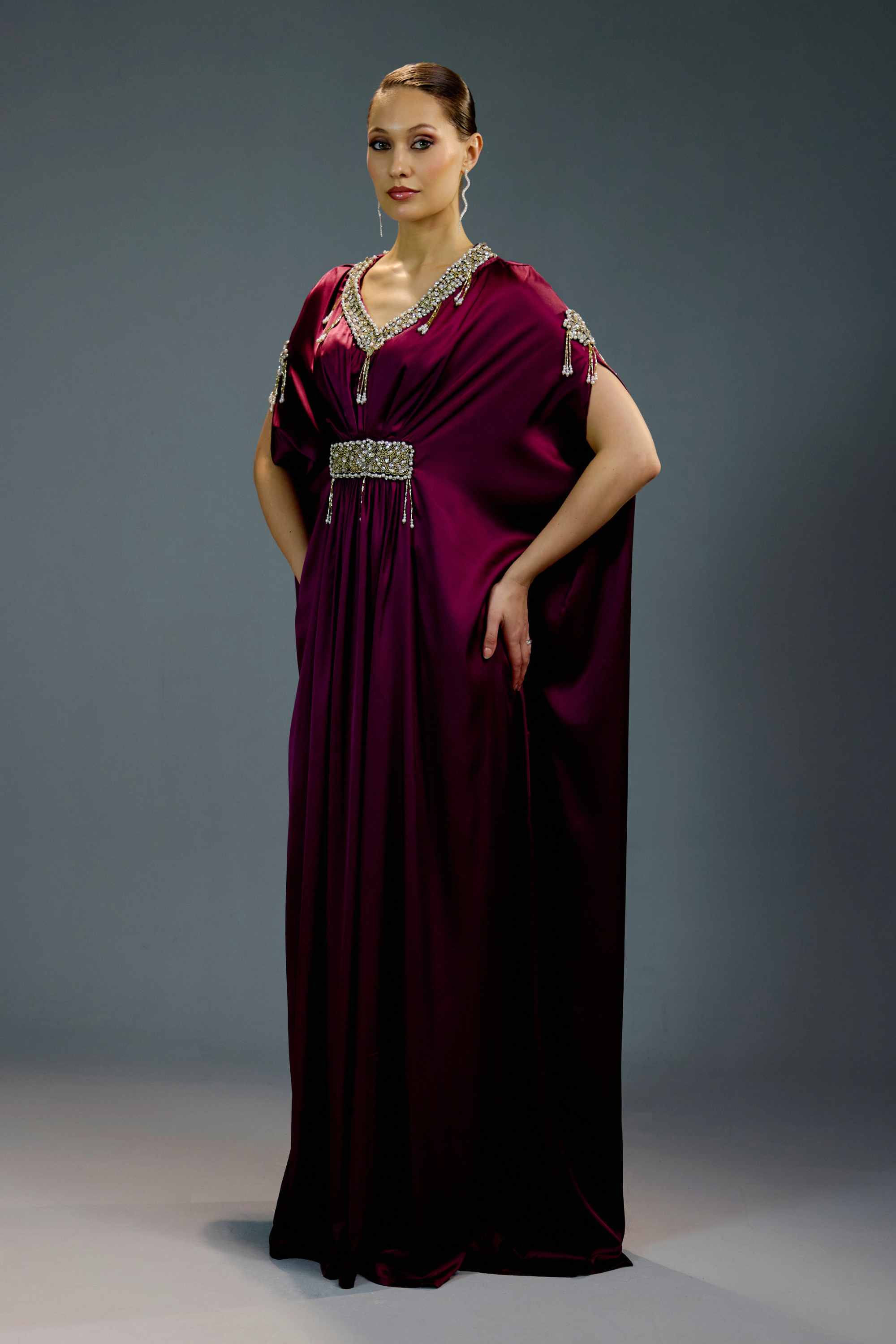 Royal Amethyst Embellished Kaftan